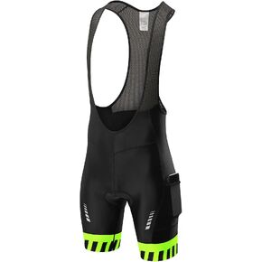 qualidyne Men's Cycling Bib Shorts with Pockets, 4D Padded Road Bike Bib Biking Bicycle Shorts