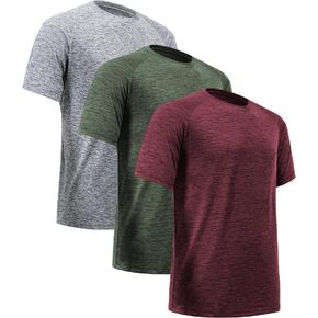 MCPORO Workout Shirts for Men Short Sleeve Quick Dry Athletic Gym Active T Shirt Moisture Wicking