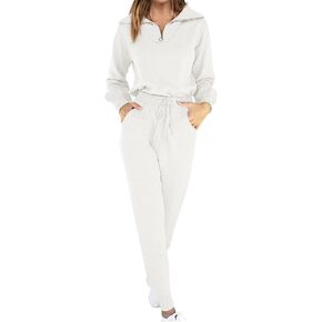 ANRABESS Women's Two Piece Outfits Sweater Sets Long Sleeve Pullover and Drawstring Pants Lounge Sets