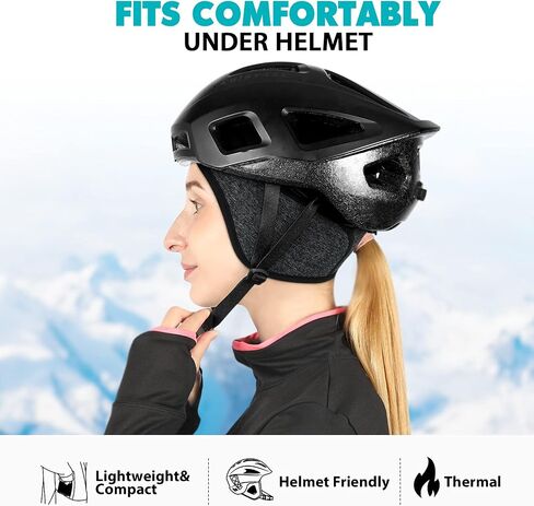 Hikenture Womens Skull Cap with Ponytail Hole,Winter Running Beanie Hat Cold Weather Thermal Cycling Helmet Liner with Fleece in Kuwait