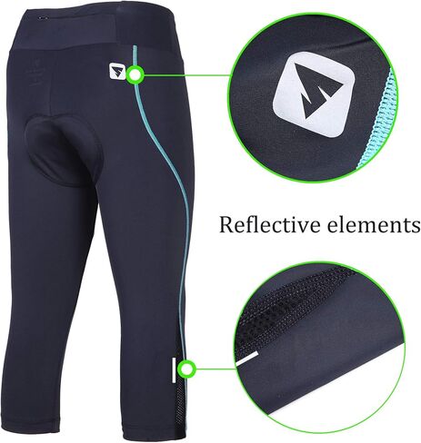 بنطلون نسائي لركوب الدراجات مبطن 3D ضيق مضغوط، سروال طويل لركوب الدراجات مع حزام عريض in Kuwait