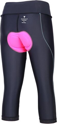 بنطلون نسائي لركوب الدراجات مبطن 3D ضيق مضغوط، سروال طويل لركوب الدراجات مع حزام عريض in Kuwait