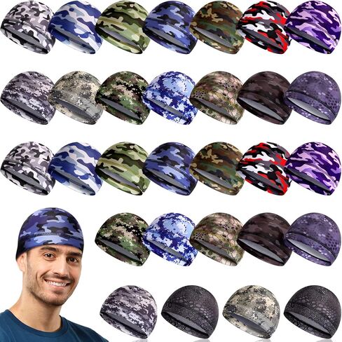 30 Pcs Cooling Skull Cap Bulk Helmet Liner Hard Hat Liner Sweat Wicking Beanie Head Wrap for Men Women Cycling Running Sport in Kuwait