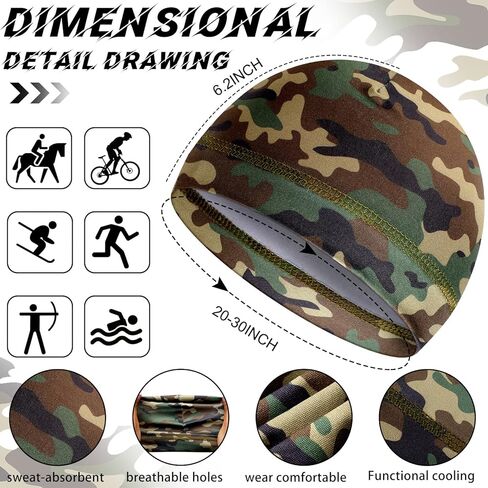 30 Pcs Cooling Skull Cap Bulk Helmet Liner Hard Hat Liner Sweat Wicking Beanie Head Wrap for Men Women Cycling Running Sport in Kuwait
