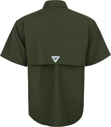 Alimens & Gentle Short Sleeve Fishing Shirt Wicking Fabric Sun Protection Casual Button Down Shirts in Kuwait