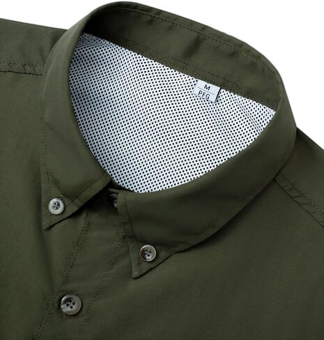 Alimens & Gentle Short Sleeve Fishing Shirt Wicking Fabric Sun Protection Casual Button Down Shirts in Kuwait