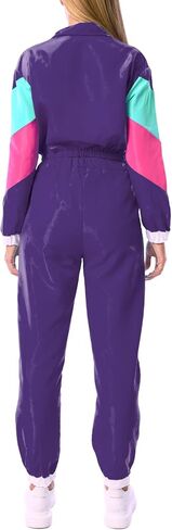 Yisfri Womens Color Block 2 Piece Windbreaker Outfits Long Sleeve Zip Front Crop Top Tracksuit Set in Kuwait