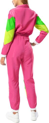 Yisfri Womens Color Block 2 Piece Windbreaker Outfits Long Sleeve Zip Front Crop Top Tracksuit Set in Kuwait