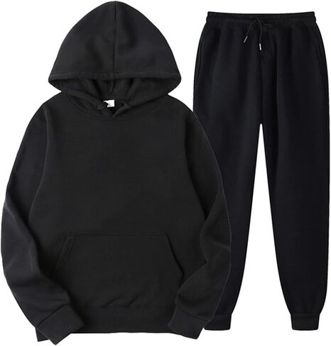TUVEKE Sweat Suits For Men Set 2 Piece Hoodie Jogger Long Sleeve Sweatsuits Hoodie and Pants Size S To 2XL in Kuwait