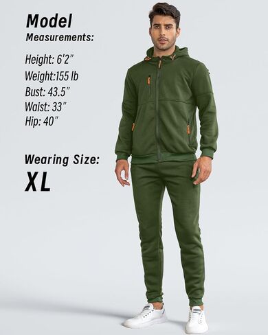 Hakjay Sweatsuits للرجال 2 قطعة هوديي الرجال الركض طقم رياضي عادية رياضية طويلة الأكمام الزي البلوز البدلة مجموعة in Kuwait