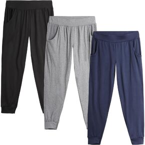 Sweet Hearts Girls' Sweatpants - 3 Pack Active Performance Jogger Pants with Pockets - High Waisted Jogger Sweatpants, 5-18