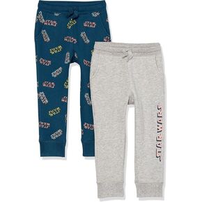 Amazon Essentials Disney | Marvel | Star Wars | Princess Girls and Toddlers' Fleece Jogger Sweatpants, Pack of 2