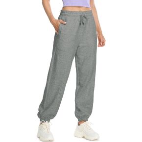 icyzone Women's High Waisted Fleece Lined Baggy Sweatpants, Thick Comfy Jogger Pants with Pockets
