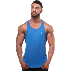 قميص Jed North الرجالي DRI-FIT مصنوع من الألياف الدقيقة لكمال الأجسام سترينجر بدون أكمام لتدريب الأثقال على شكل Y-Back Racerback