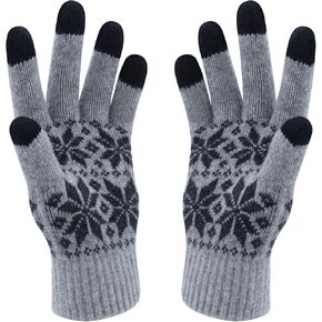 Winter Touch Screen Gloves HÖTER Snow Flower Printing Keep Warm for Women and Men in Saudi Arabia