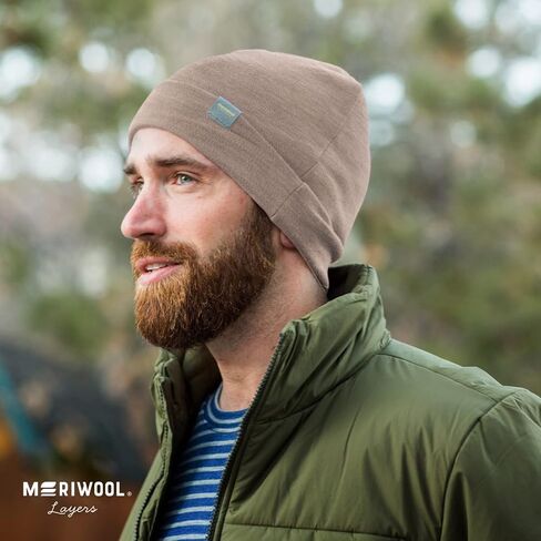 MERIWOOL Unisex Merino Wool Cuff Beanie Winter Hat for Men and Women in Kuwait