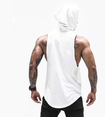 تيشيرت رجالي بغطاء للرأس للتمرين من Muscle Killer مكون من 3 قطع، تي شيرت بدون أكمام لصالة الألعاب الرياضية وكمال الأجسام in Kuwait