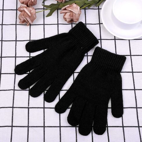 Cooraby 12 Pairs Winter Knitted Magic Gloves Stretchy Full Fingers Gloves for Men, Women or Teens in Saudi Arabia