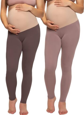Felina Velvety Soft Maternity Leggings for Women - Yoga Pants for Women, Maternity Clothes - (2-Pack) in Saudi Arabia