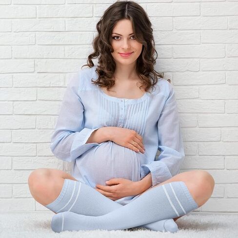 Yaomiao 6 Pairs Maternity Compression Socks 20-30 mmHg Circulation Support Socks Compression Stockings for Women Pregnancy in Kuwait