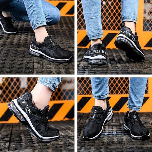 Ifivky Steel Toe Shoes for Women Lightweight Air Cushion Breathable Work Shoes Comfortable Puncture Proof Slip Resistant Safety Shoes Indestructible Composite Toe Sneakers Industrial Footwear in Saudi Arabia