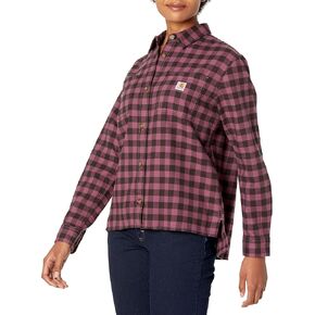 Carhartt Women's Rugged Flex Loose Fit Midweight Flannel Long-Sleeve Plaid Shirt in Saudi Arabia