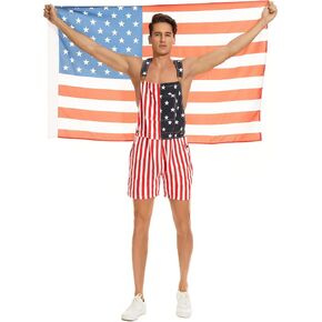Zhangyan Denim Overalls with Printed American Flag Overalls with Bibs for Men and Women in Saudi Arabia