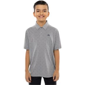 TravisMathew Boys Y Cliff Jumping Polo, Heather Medium Grey in Saudi Arabia