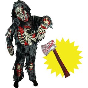 زي Spooktacular Creations Zombie Deluxe، زي الهالوين المخيف Zombie للأولاد، زي الوحوش مع لعبة الفأس in Kuwait