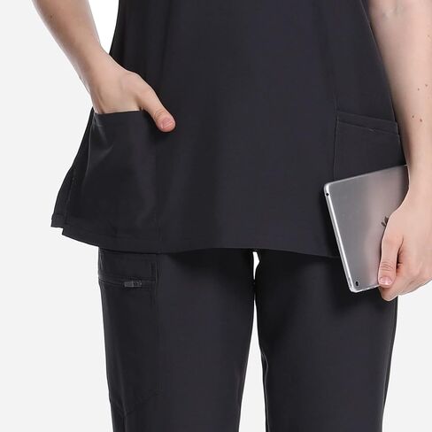 Uniforms World Scrubs for Women Set - Stretch Scrub Top & Pants with 8 Pockets, Yoga Waistband, Anti Wrinkle, Slim Fit in Saudi Arabia