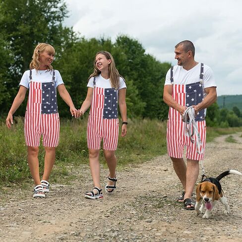 Zhangyan Denim Overalls with Printed American Flag Overalls with Bibs for Men and Women in Saudi Arabia