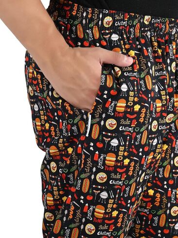 Unisex Printed 100% Cotton Men women Chef Pants Trouser with Draw String for Food Service, Bakers and Culinary Professional in Saudi Arabia