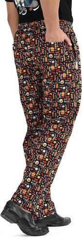 Unisex Printed 100% Cotton Men women Chef Pants Trouser with Draw String for Food Service, Bakers and Culinary Professional in Saudi Arabia