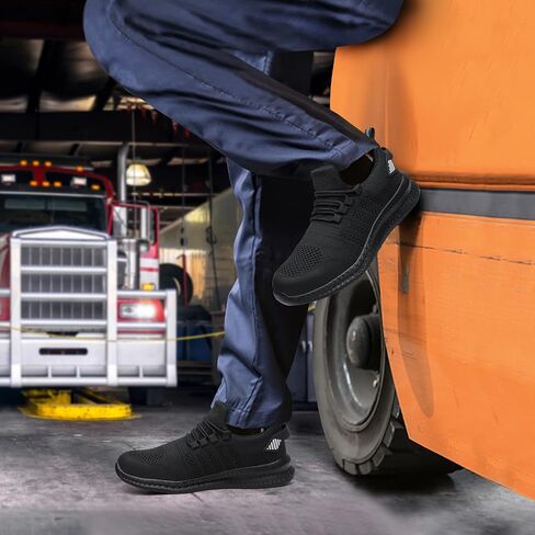 Steel Toe Shoes for Men and Women Comfortable Lightweight Work Safety Shoes Puncture Proof Slip Resistant Indestructible Sneakers Construction Work Utility in Saudi Arabia