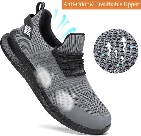 Steel Toe Shoes for Men and Women Comfortable Lightweight Work Safety Shoes Puncture Proof Slip Resistant Indestructible Sneakers Construction Work Utility in Saudi Arabia
