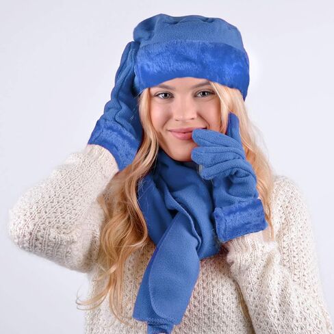 Women's Warm Fleece Winter - Women's Hat and Glove Set + Hats Gloves Scarves for Women in Kuwait