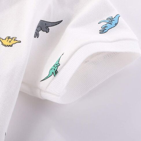 Motteecity Fashion Boys Turndown Collar Dino Printed Polo Shirt in Saudi Arabia