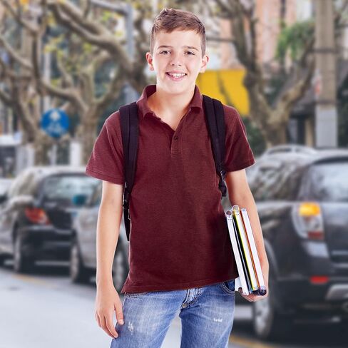 MLYENX Boys Polo Shirts School Uniform Short Sleeve Moisture Wicking Active Performance Golf Shirts Pack in Kuwait
