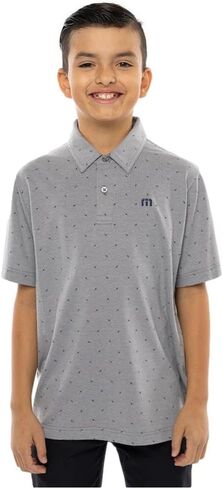 TravisMathew Boys Y Cliff Jumping Polo, Heather Medium Grey in Saudi Arabia