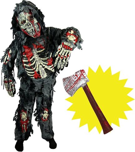 زي Spooktacular Creations Zombie Deluxe، زي الهالوين المخيف Zombie للأولاد، زي الوحوش مع لعبة الفأس in Kuwait