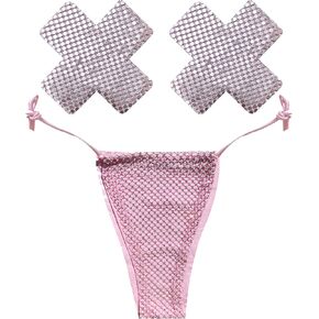 Neva Nude Shiney Hiney Crystal High Waisted Naughty Knix & Chainmail Nipztix in Kuwait