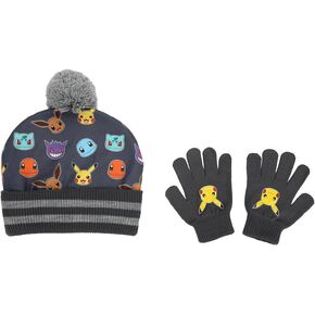 Pokemon Character Collage Youth Cuffed Beanie and Gloves Set in Saudi Arabia