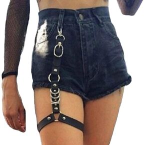 BODIY Punk Leather Leg Harness Thigh Holster Nightclub Raver Gaters Belts Leg Chain Body Jewelry for Women and Girls