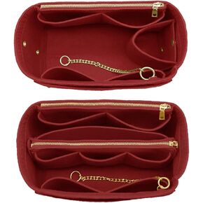 3 in 1 Felt Purse Organizer Insert Bag in Bag with a Bottle Holder Shaper