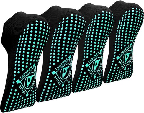 ELUTONG Pilates Non Slip Grip Socks for Women 1-4 Pairs Yoga Barre Ballet Workout Hospital Grippy Sock in Kuwait