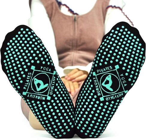 ELUTONG Pilates Non Slip Grip Socks for Women 1-4 Pairs Yoga Barre Ballet Workout Hospital Grippy Sock in Kuwait