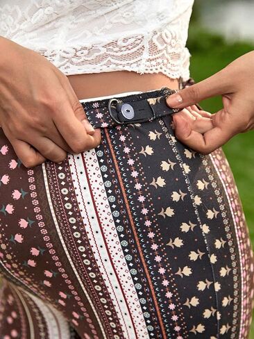 OYOANGLE Women's Maternity Floral Print High Waist Flare Leg Pants Bell Bottom Trousers in Saudi Arabia