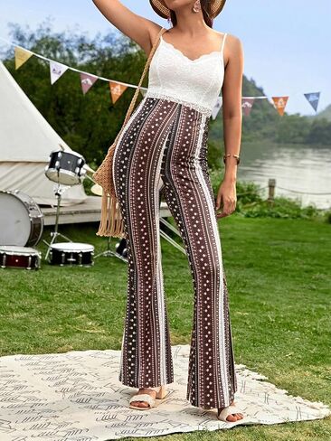 OYOANGLE Women's Maternity Floral Print High Waist Flare Leg Pants Bell Bottom Trousers in Saudi Arabia