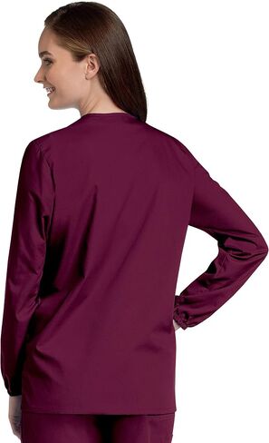 Landau Scrub Zone Relaxed Fit 2-Pocket Snap-Front Scrub Jacket for Women 75221 in Saudi Arabia