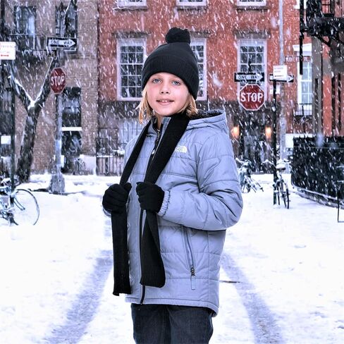 مجموعة قبعة ووشاح وقفازات للأولاد من Polarwear - إكسسوارات شتوية للطقس البارد للأطفال - مجموعة قبعة صغيرة للأطفال مكونة من 3 قطع - مجموعات أوشحة قبعات للأولاد الكبار in Kuwait
